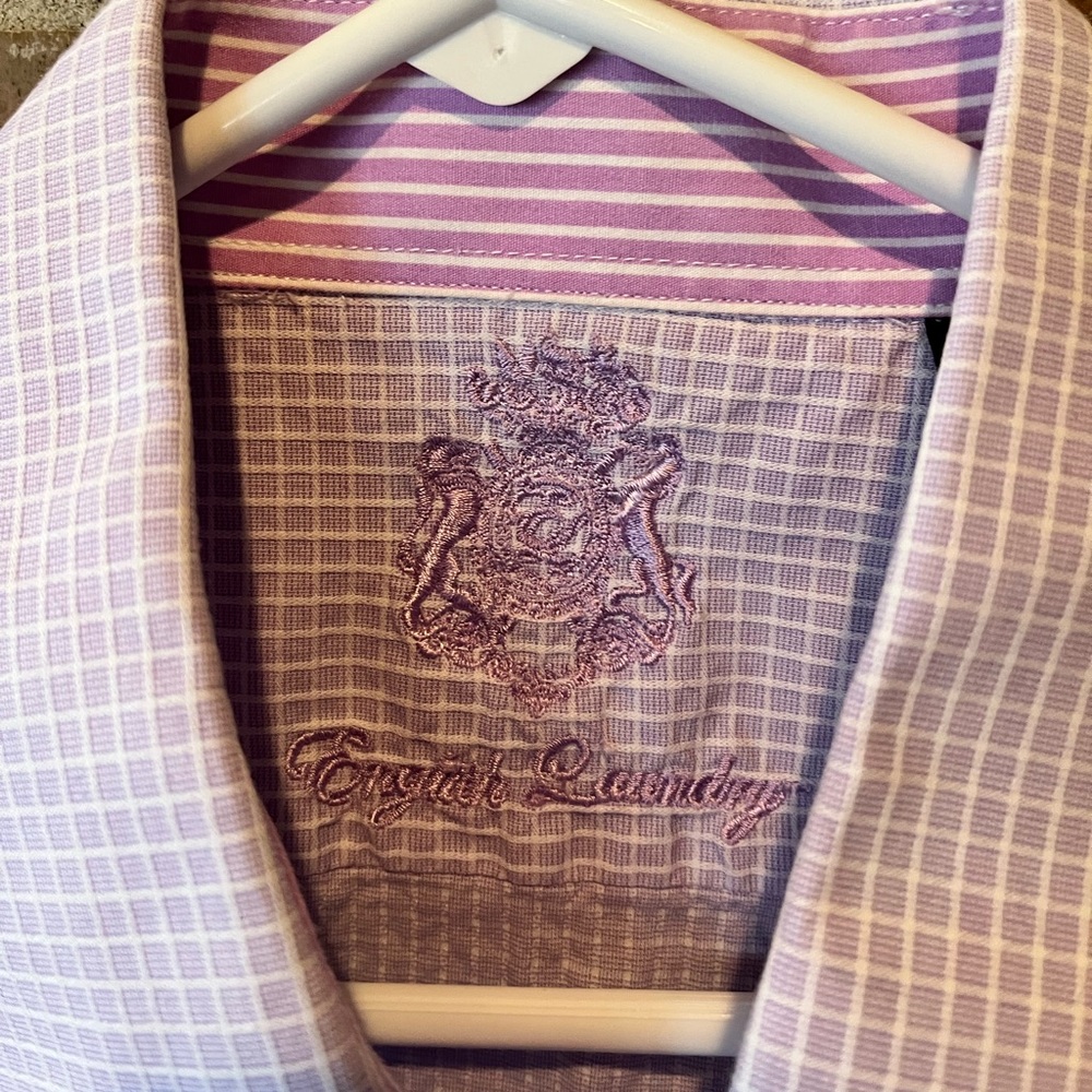 English Laundry Lavender Long Sleeve Button Up Men’s Shirt Size: 16 1/2 - Picture 2 of 7